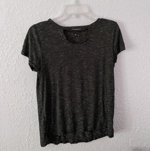 Black Shirt with White Stripes